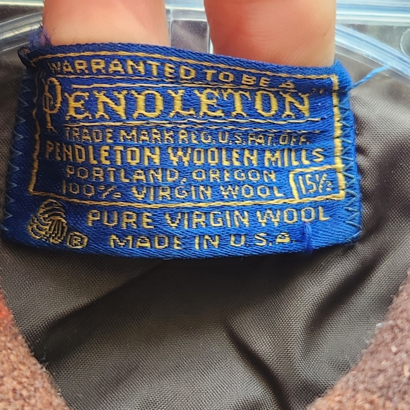 Vintage PENDLETON Men’s Shirt Shacket Size 15 1/2 Orange Plaid Tartan Wool 80s - Picture 3 of 8